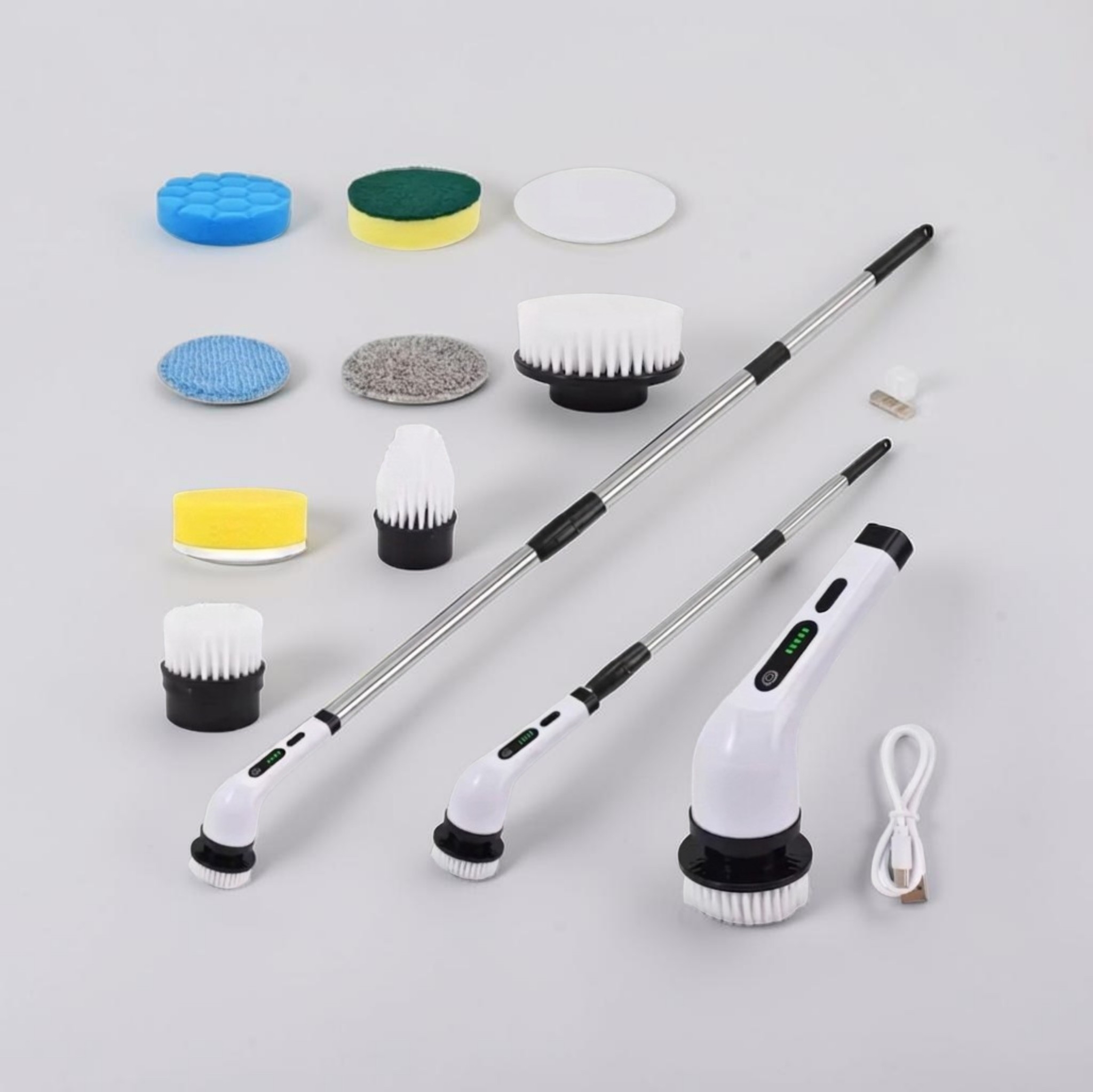 براش شستشو برقی شارژی 25 وات JY-6010 اورجینال | 9 سری کاربردی برای سینک، حمام، ماشین و سطوح مختلف