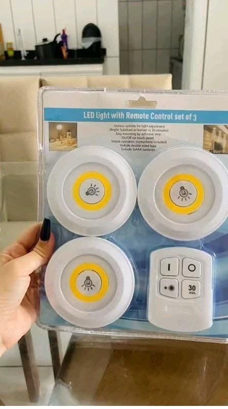 چراغ زیر کابینتی ریموت دار اورجینال 3in1 بسته 3 عددی