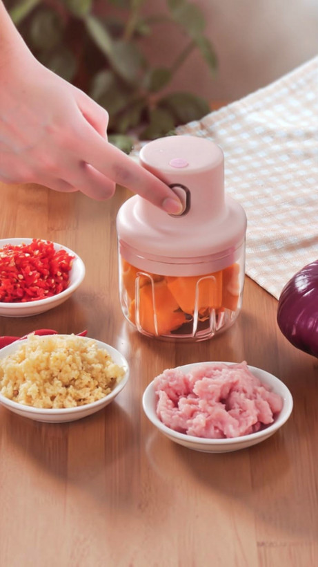مینی خردکن شارژی اورجینال Mini سه تیغه | خردکن برقی جمعوجور مناسب آشپزی سریع و غذای کودک